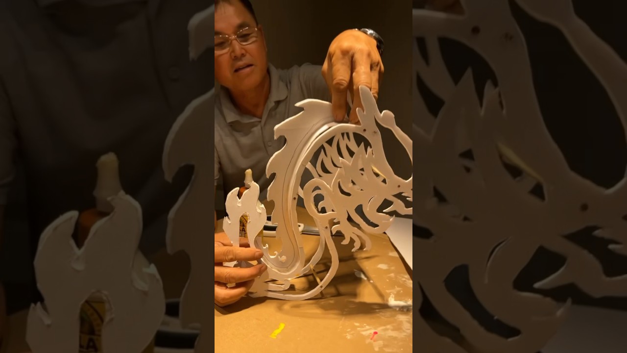Dad making Mid-Autumn festival lanterns for his grandbabies! 