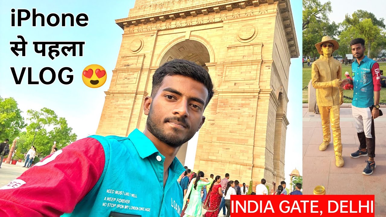 My First Vlog | iPhone 14😍 | India Gate, Delhi | Aj LifeZone