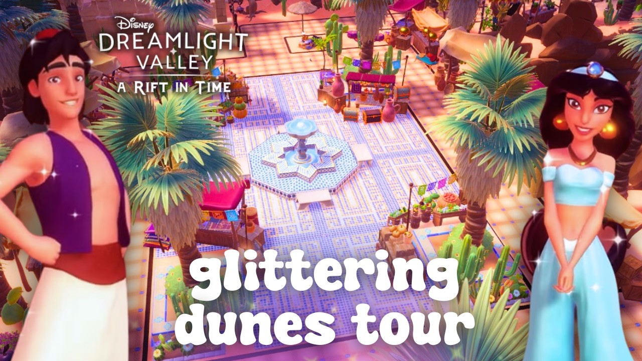 Glittering Dunes: A Whole New World! Aladdin & Oasis Resort Desert Tour 🏜️ Disney Dreamlight Valley