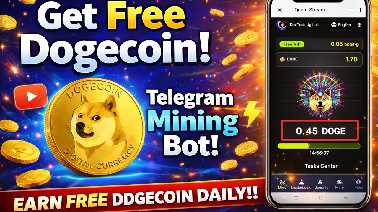 Telegram Doge coin mining bot 24hrs daily