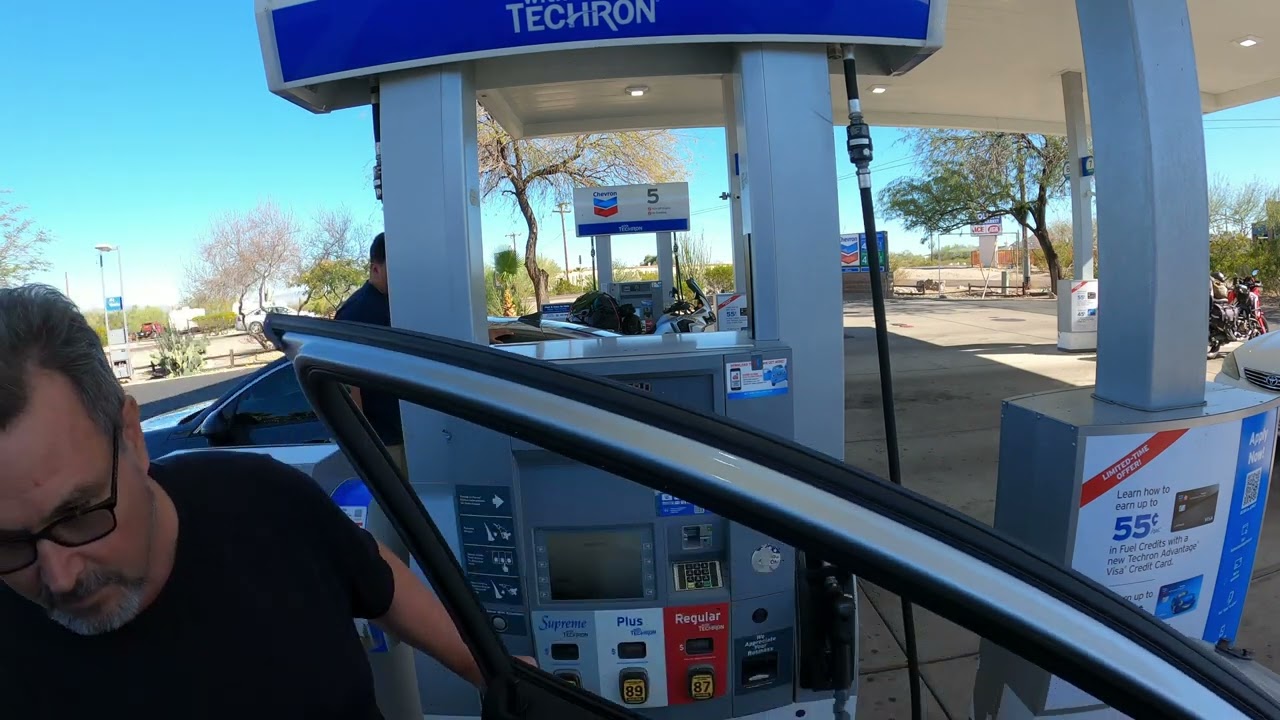 Chevron Techron Gas, $4.99 per Gallon, Ajo, Arizona, 9 March 2022