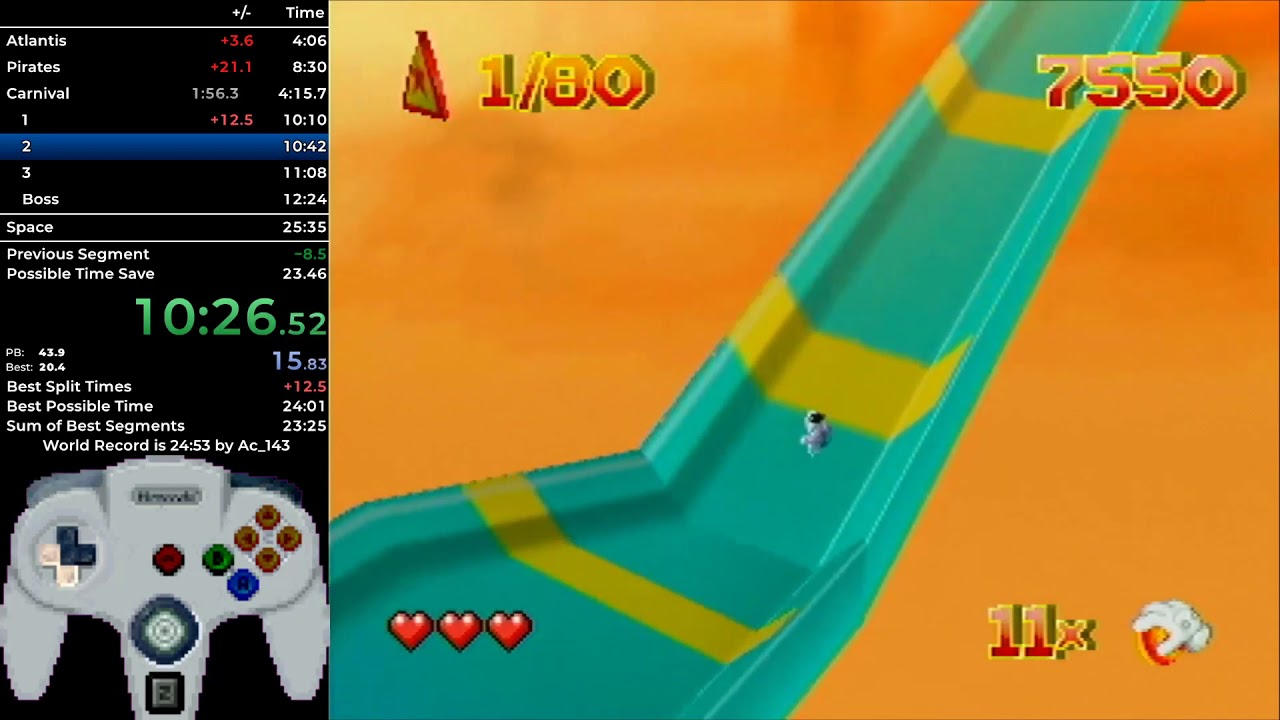 Glover Speedrun in 24m 47s (All Main Levels)