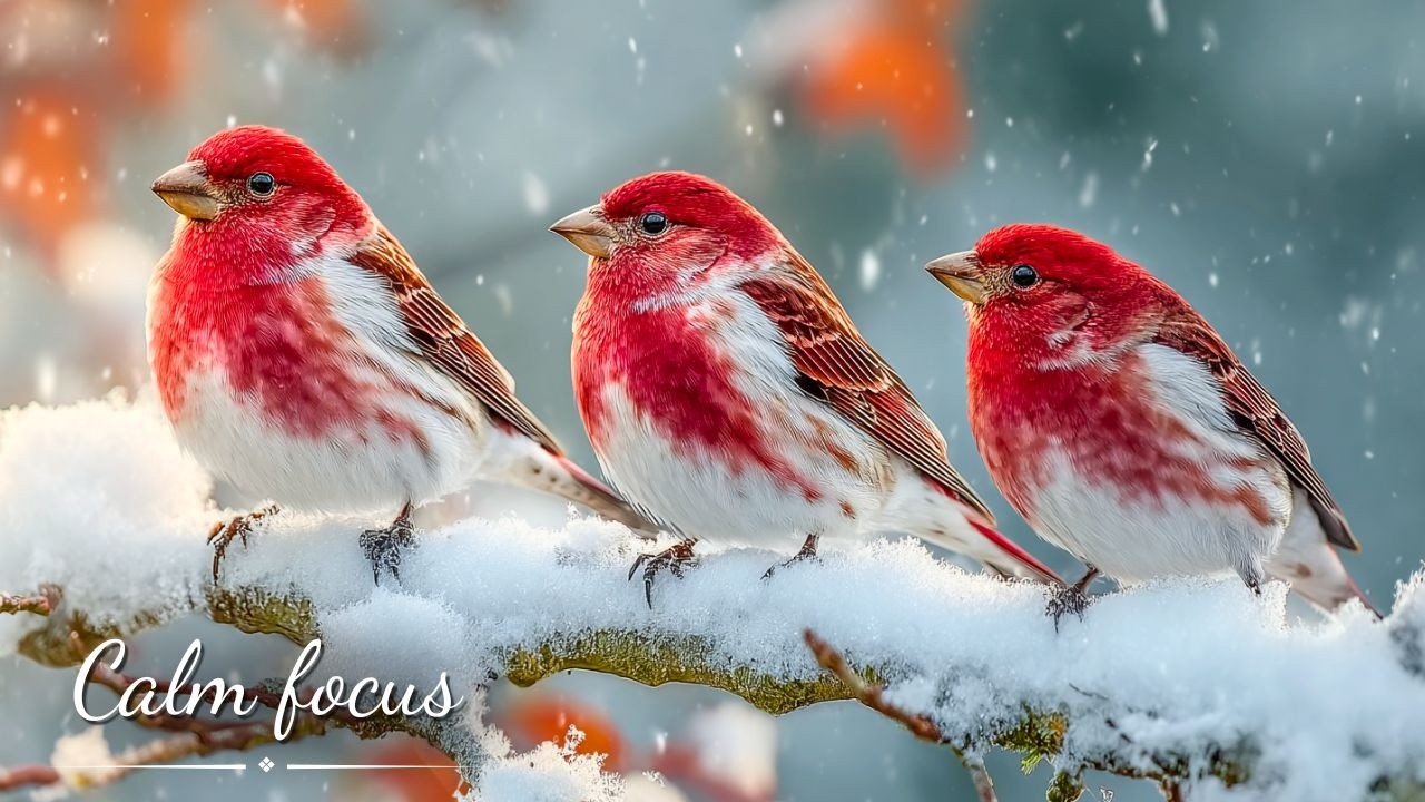 Chilly Night Melodies 🎹🐦 Winter Birds and Healing Piano Music for Ultimate Stress Relief & Sleep Aid