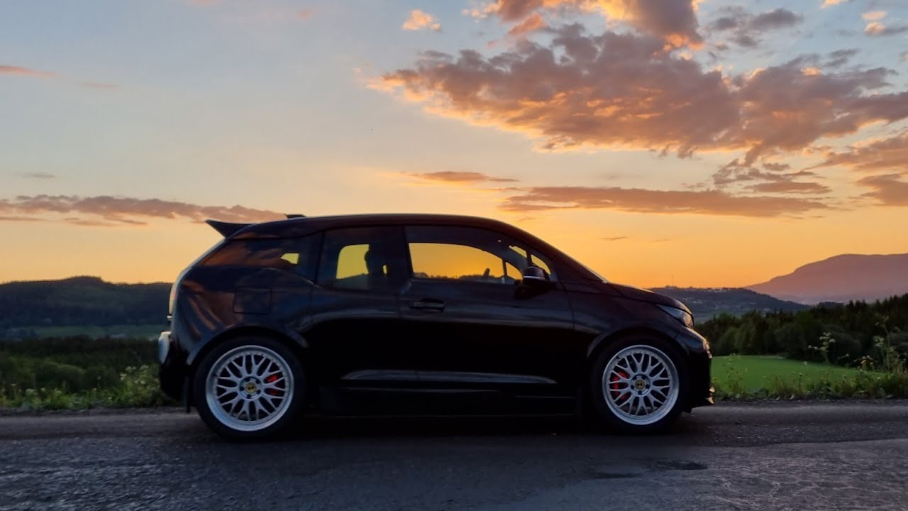 BMW I3s modified with custom wheels and styling