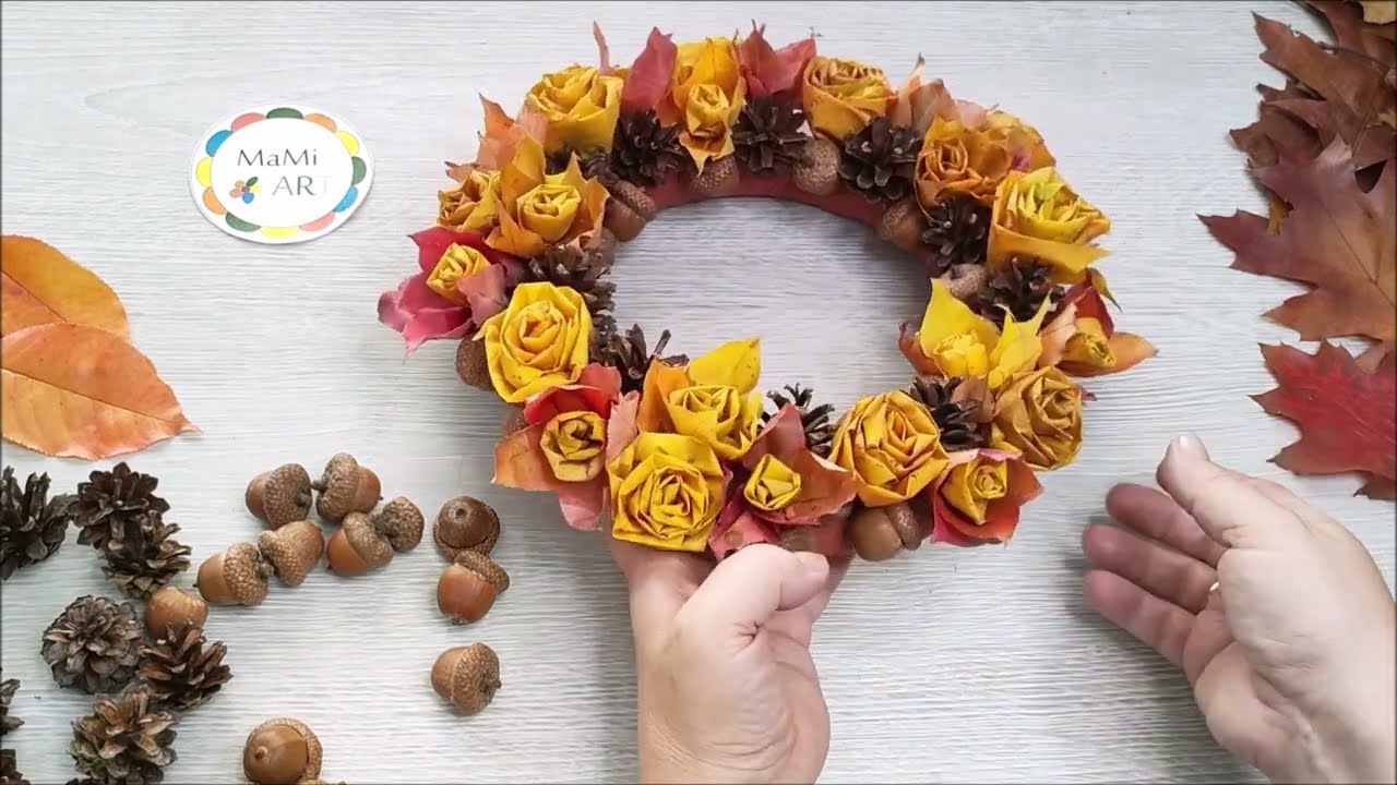 Jesienny wianek z Liści 🍂 🍁