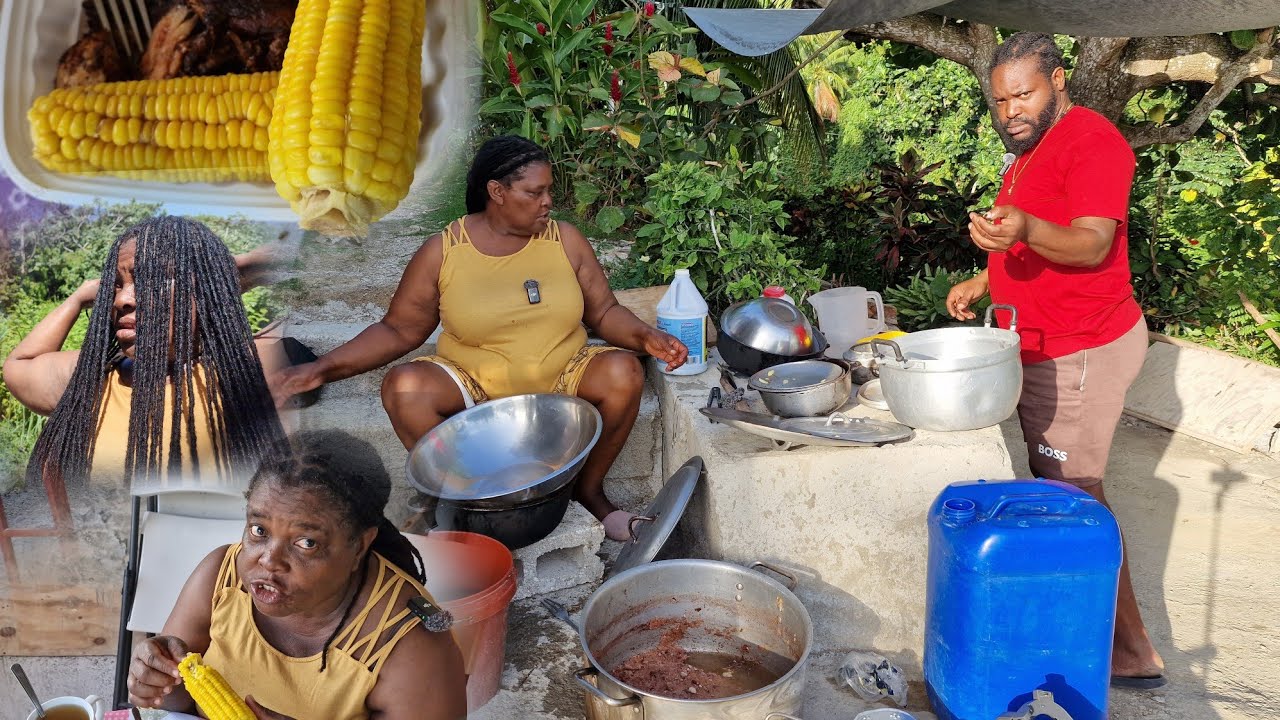 After a massive cookout  look what kunté and miss little have to go trough | work and give jokes