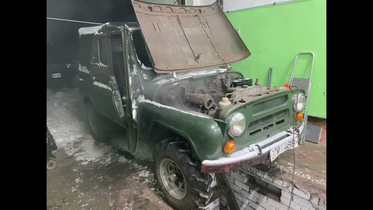 -10c COLD START UAZ 469 diesel!