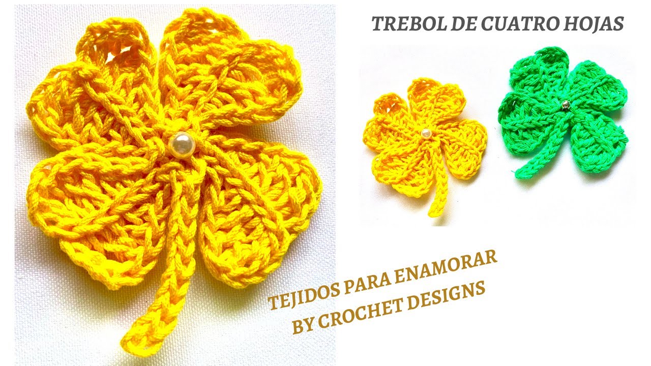 COMO TEJER UN TREBOL DE CUATRO HOJAS A CROCHET | PASO A PASO MUY FACIL 🍀