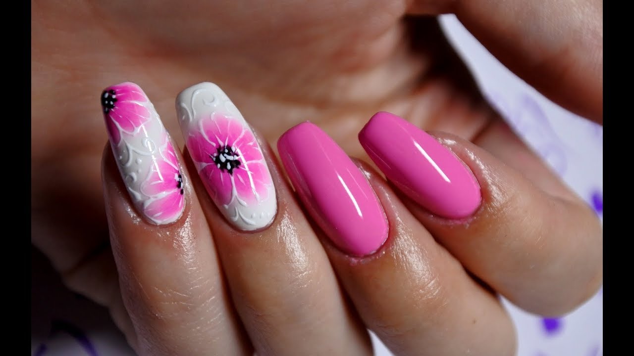 Flower Nail Art Aqua Gel Indigo