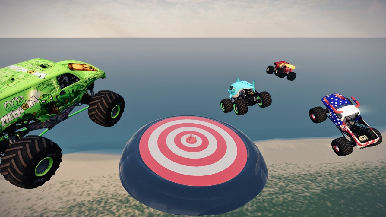 Monster Truck Extreme Mega Ramp Launches – High Speed Jumps & Target Challenges | BeamNG.drive