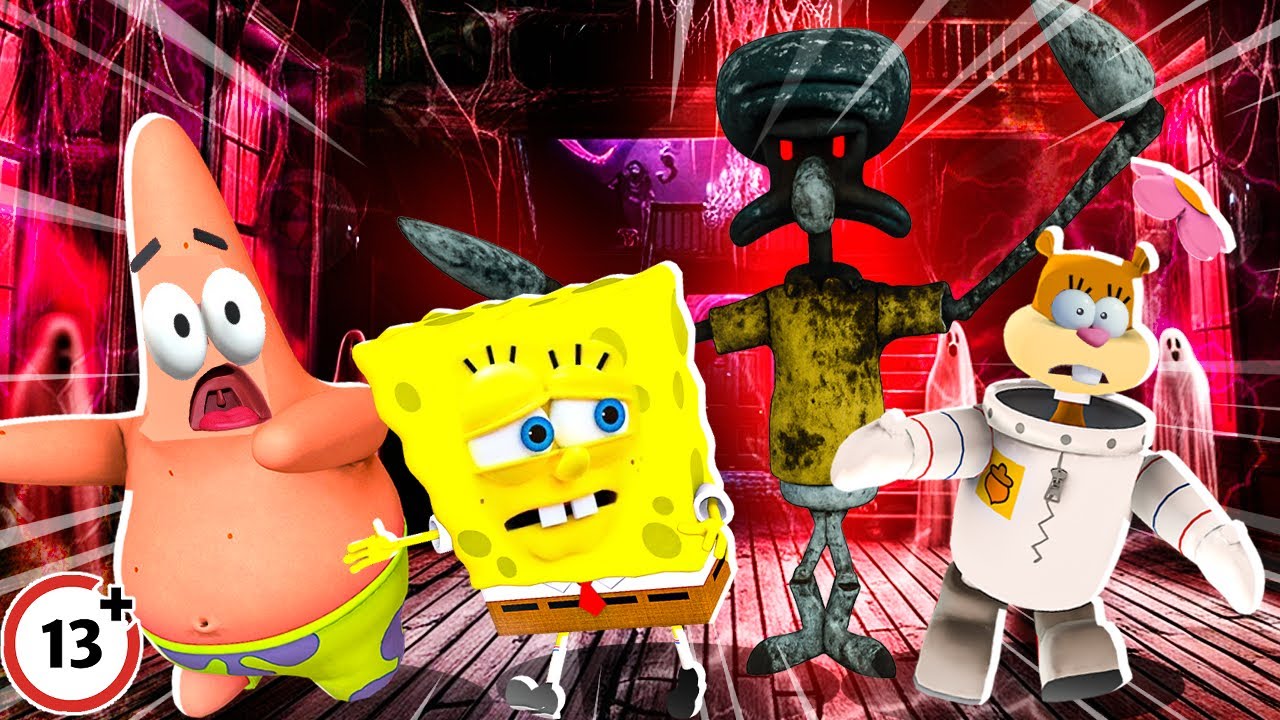 (NOT FOR KIDS!) NIGHTMARE SQUIDWARD Hunts SpongeBob in HIDE & YEET!