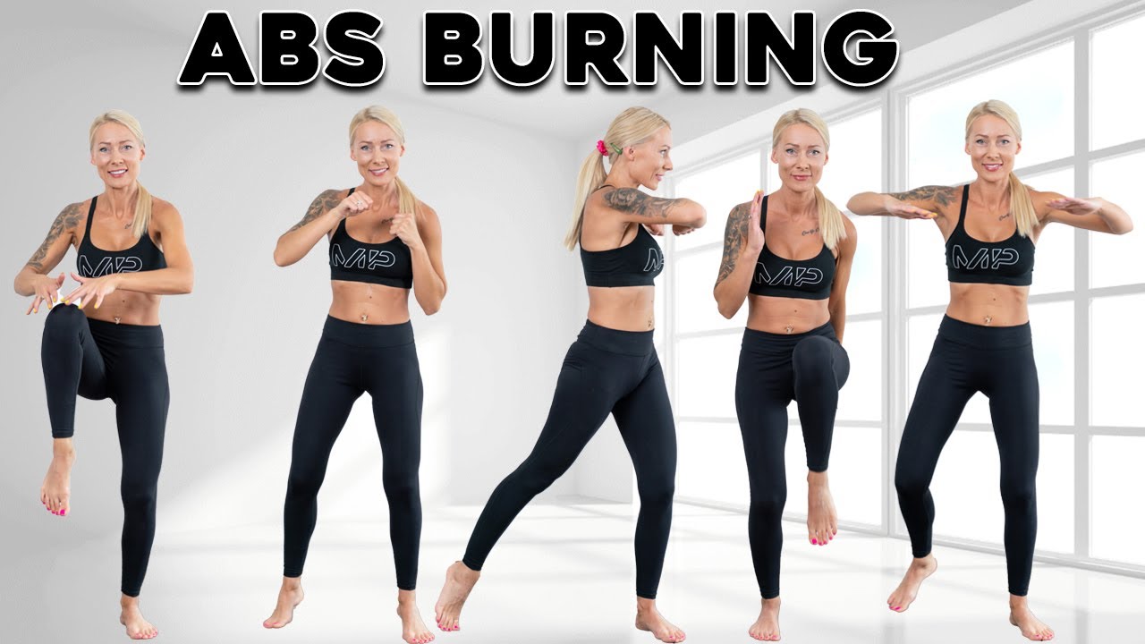 20 Min Smaller Waist & Flat Belly Home Cardio Workout All Standing