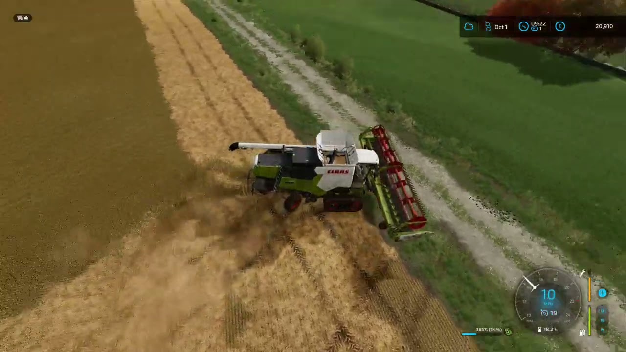 Harvesting Field 6 - Back in Time Calmsden Farm FS22 Episode 22