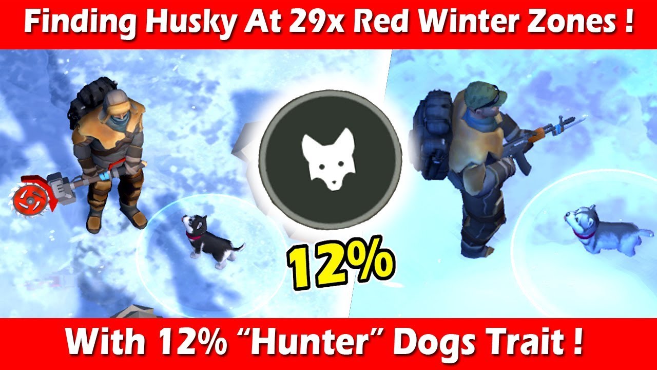 Finding Husky At 29x Red Winter Zone With 12% Hunter Trait ! Last Day On Earth Survival