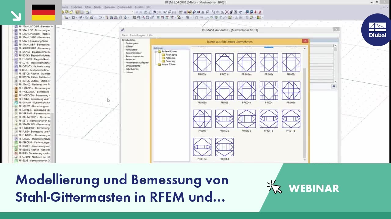 Webinar: Modellierung und Bemessung von Stahl-Gittermasten in RFEM und RSTAB