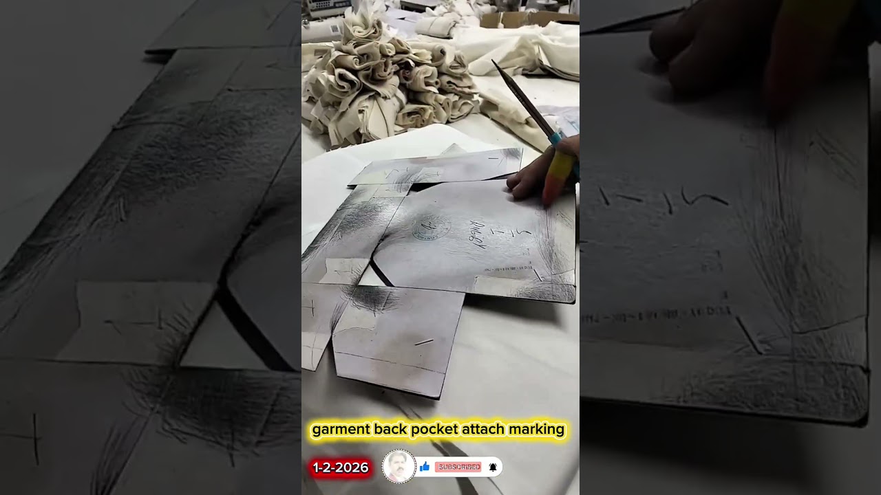 Back pocket attach marking garments stitching Industry workers course 