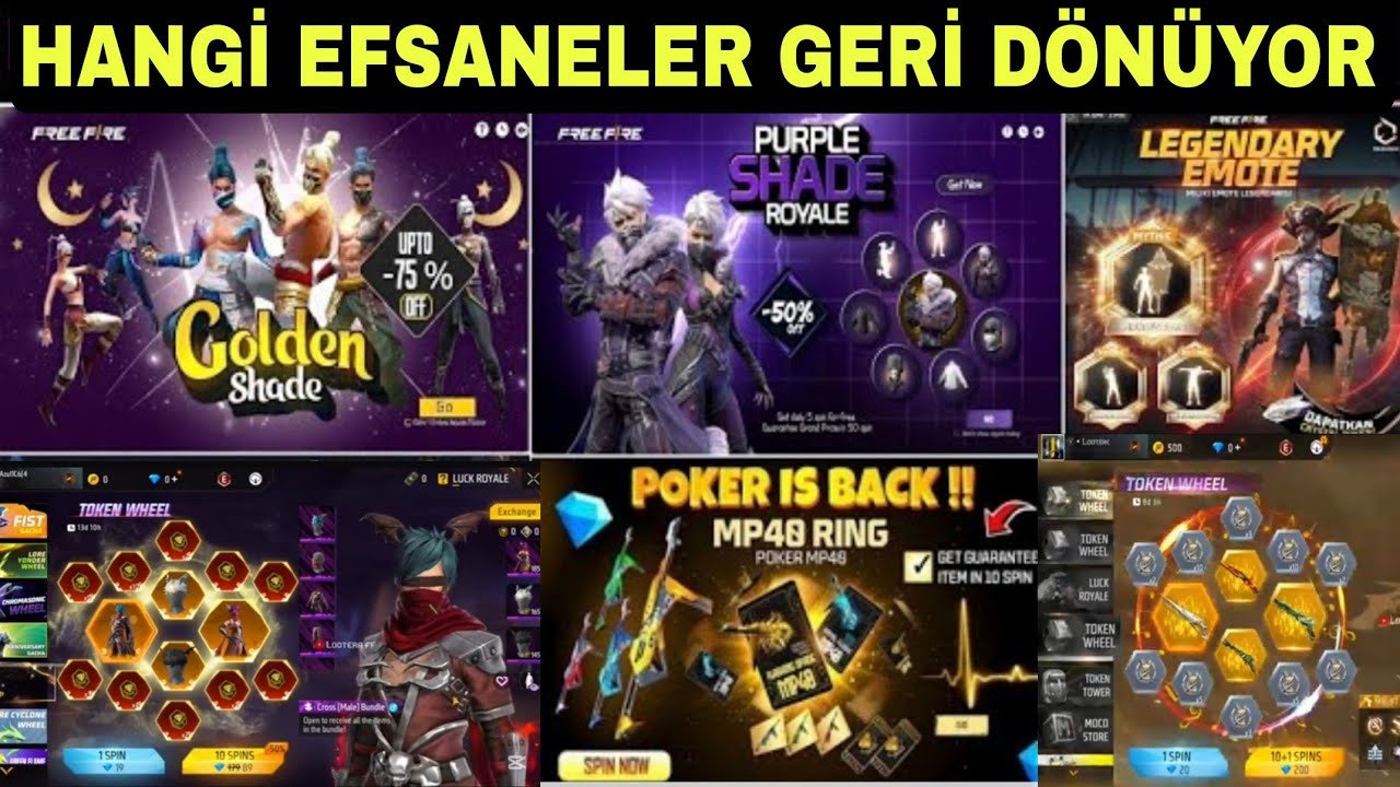 HANGİ EFSANELER GERİ DÖNÜYOR GERİ DÖNECEK ATÖLYELER EFSANE KOSTÜMLER VE DAHA FAZLASI#freefire 