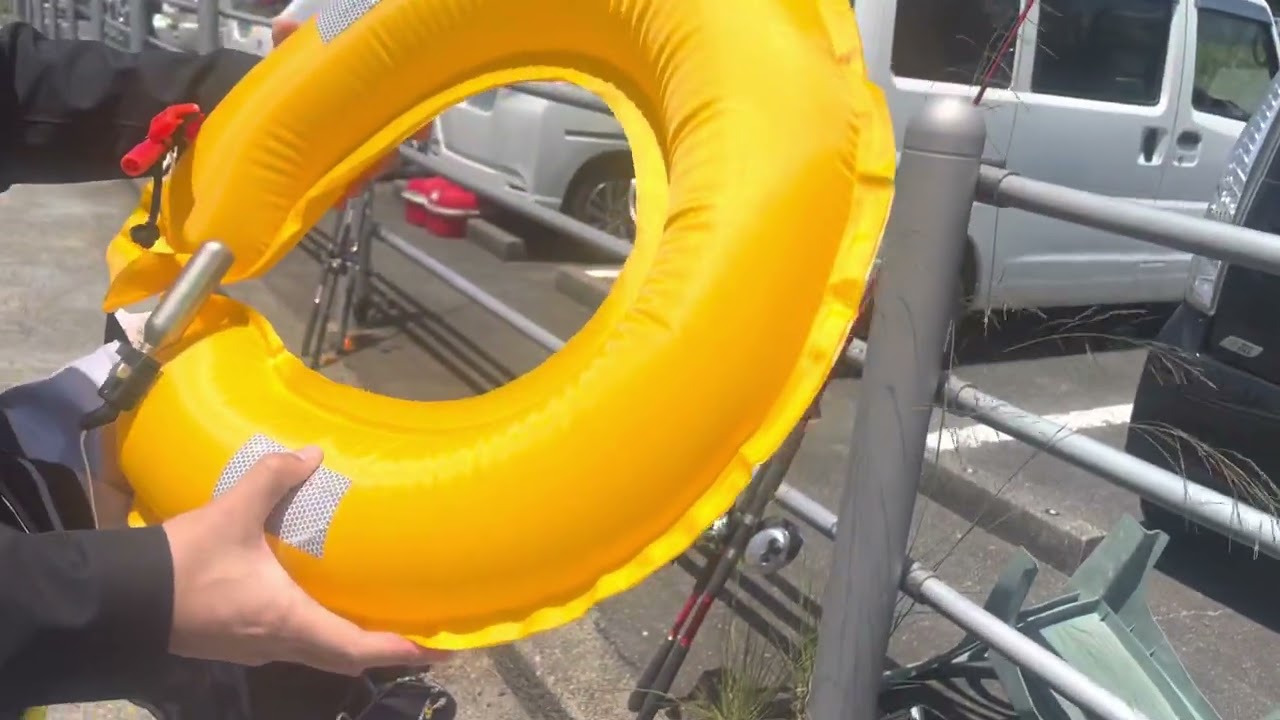 膨張式ライフジャケット　腰巻ライフジャケットテスト　バサロ