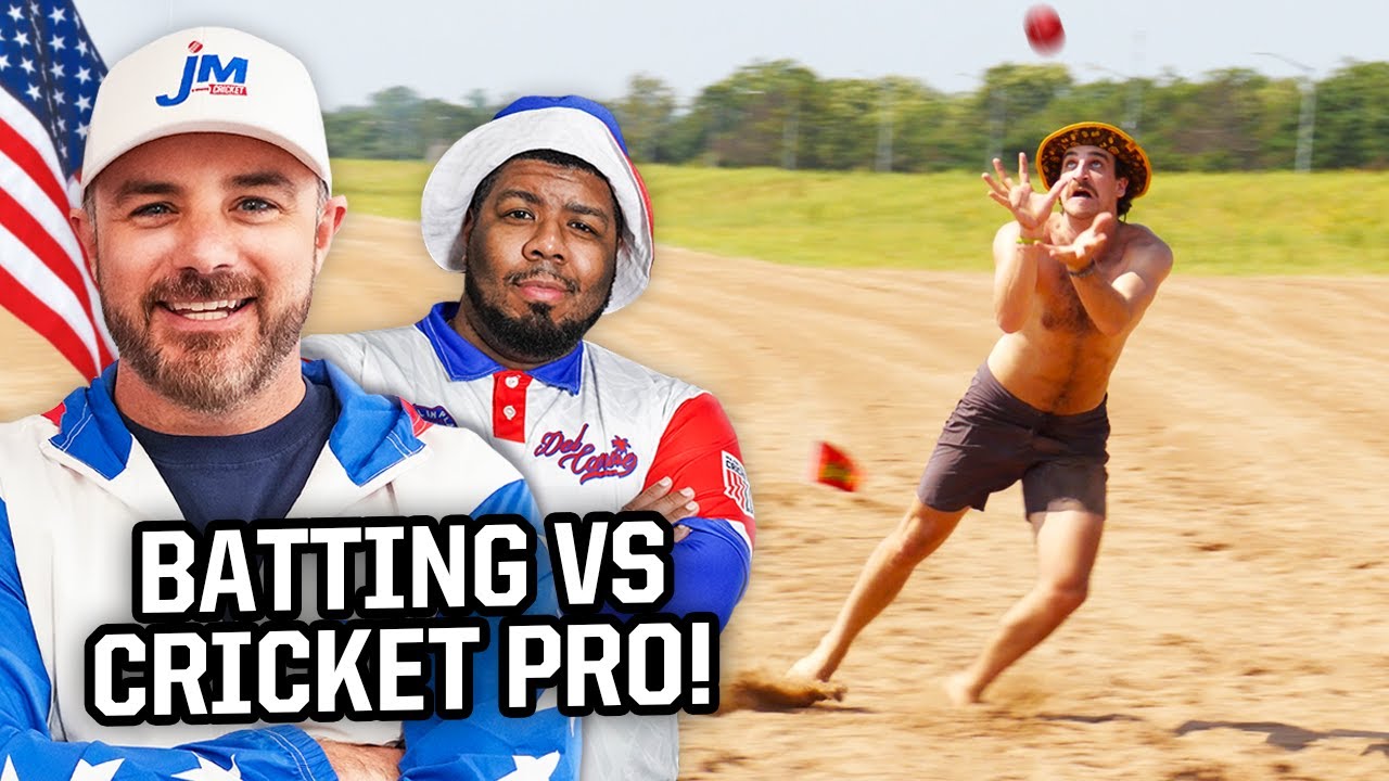 American Baseball Players Try Beach Cricket!
