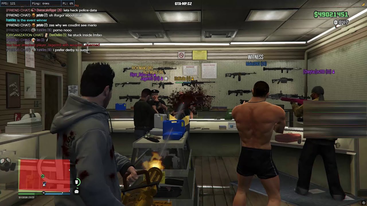 (WTLS - FIVEM2) Rival Gang Player Trapped in La Mesa Ammu-Nation...