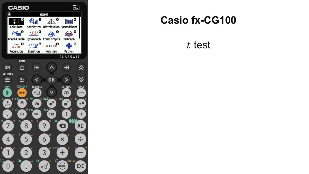 t test | Casio fx-CG100