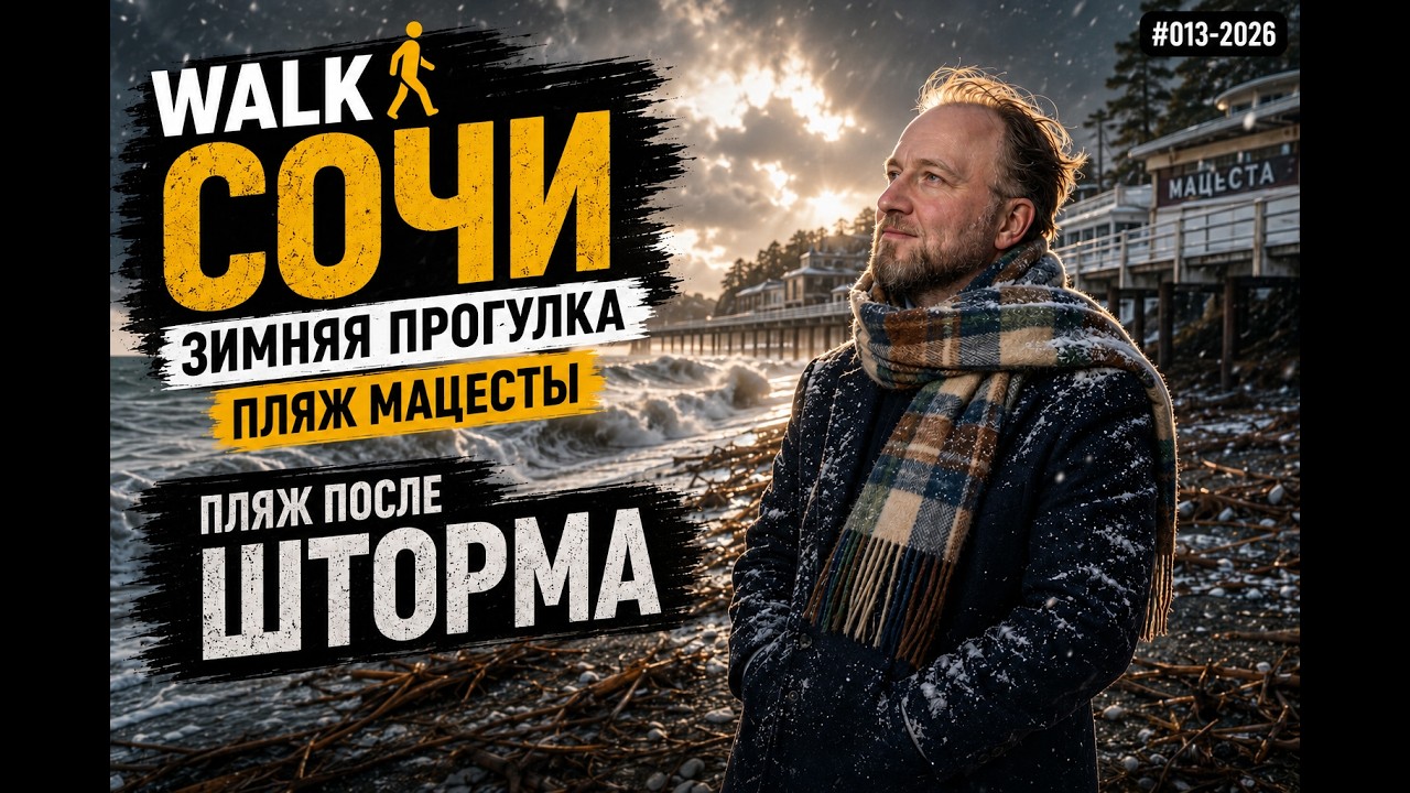 Зимняя прогулка на пляж Мацесты в Сочи. Пляж после шторма. #пляж #сочи