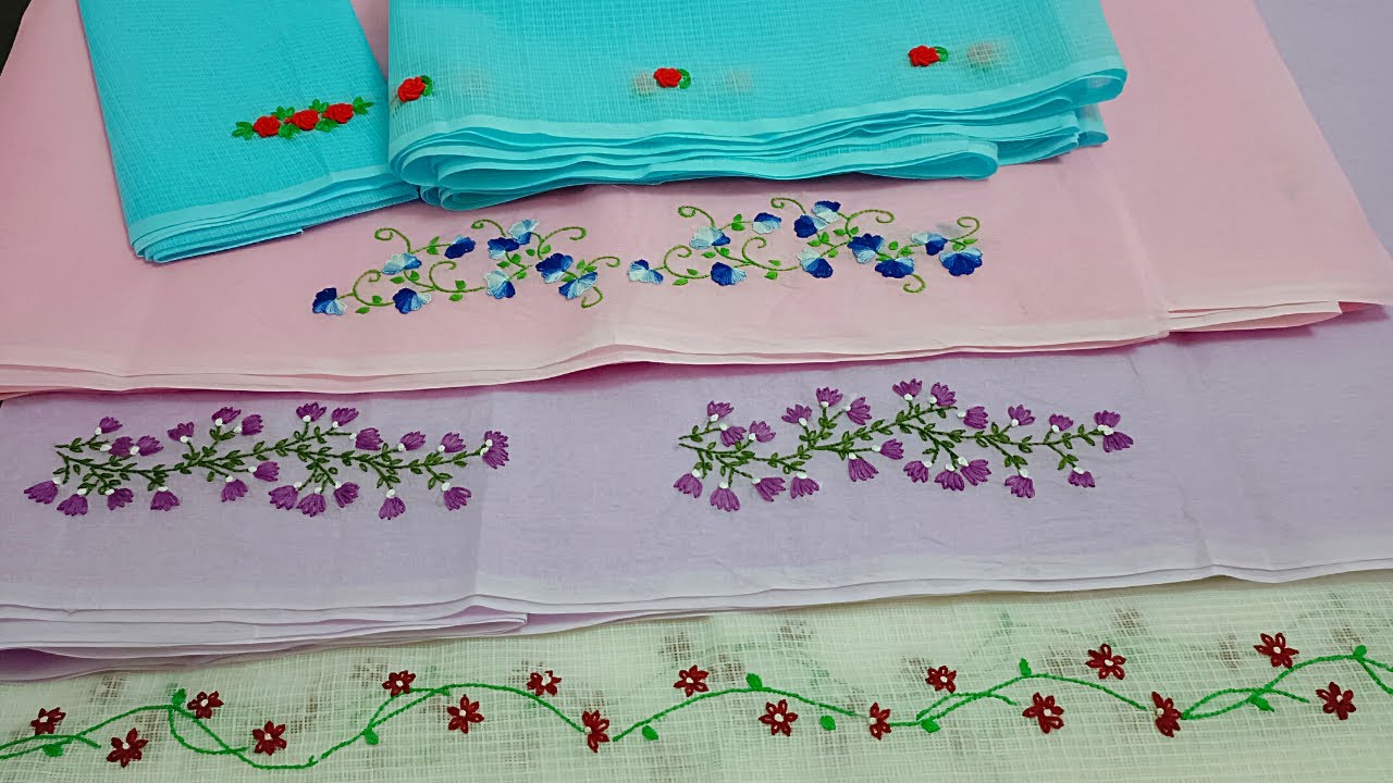 Hand Embroidery Organdy Saree | Designer saree collection | Kota and organdy saree design