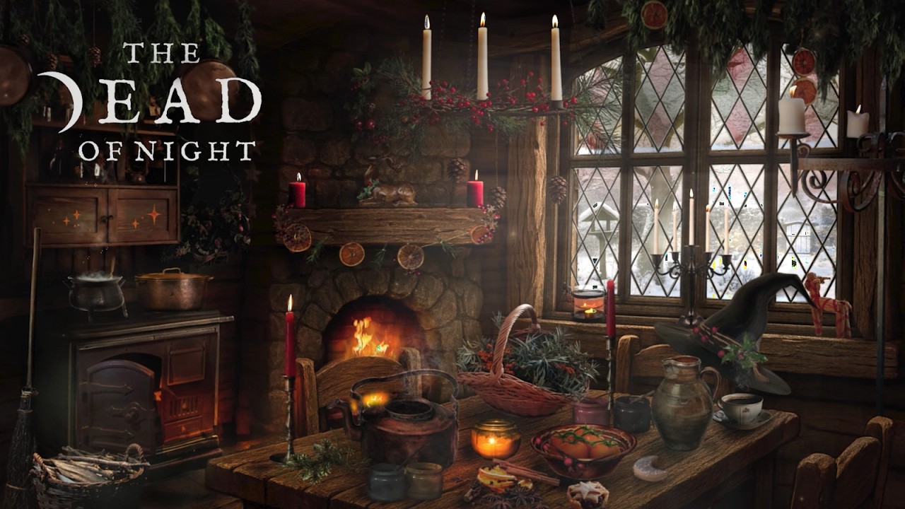 Witch's Yule Cottage Ambience ☀️❄️🦌🕯️ | The Winter Solstice Cottage | 6 Hours of Cozy Winter Sounds