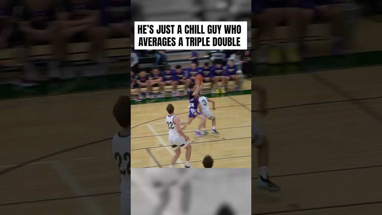 HE&rsquo;S JUST A CHILL GUY WHO AVERAGES A TRIPLE DOUBLE #highschoolbasketball #basketballhighlights