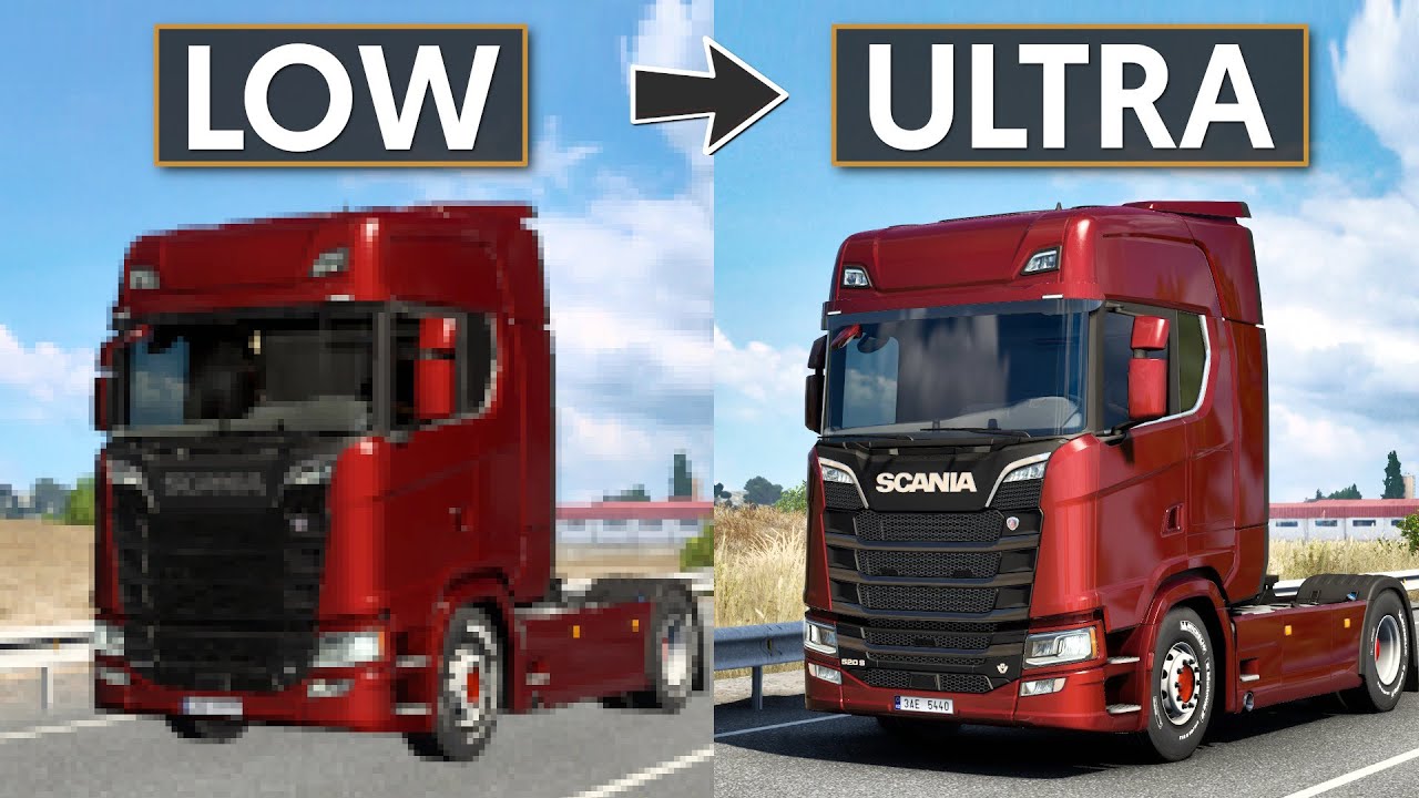 LOW vs ULTRA Graphics Comparison | Euro Truck Simulator 2 | Toast