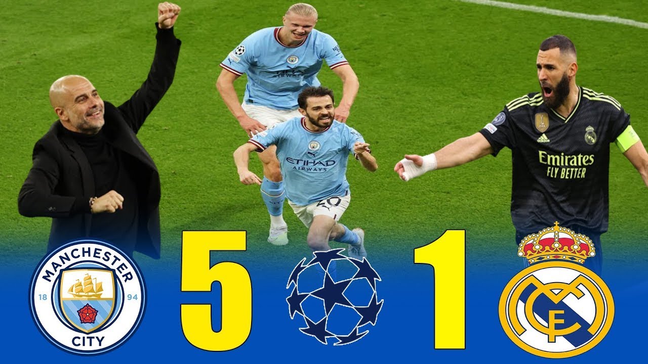 فـضـيـحـة كروية 🤯🤯مانشستر سيتي 5-1 ريال مدريد 🔥🔥ذهاب واياب موسم 🏆◄2023 🤯⚡ وجنون حفيظ دراجي ● FHD 🎬