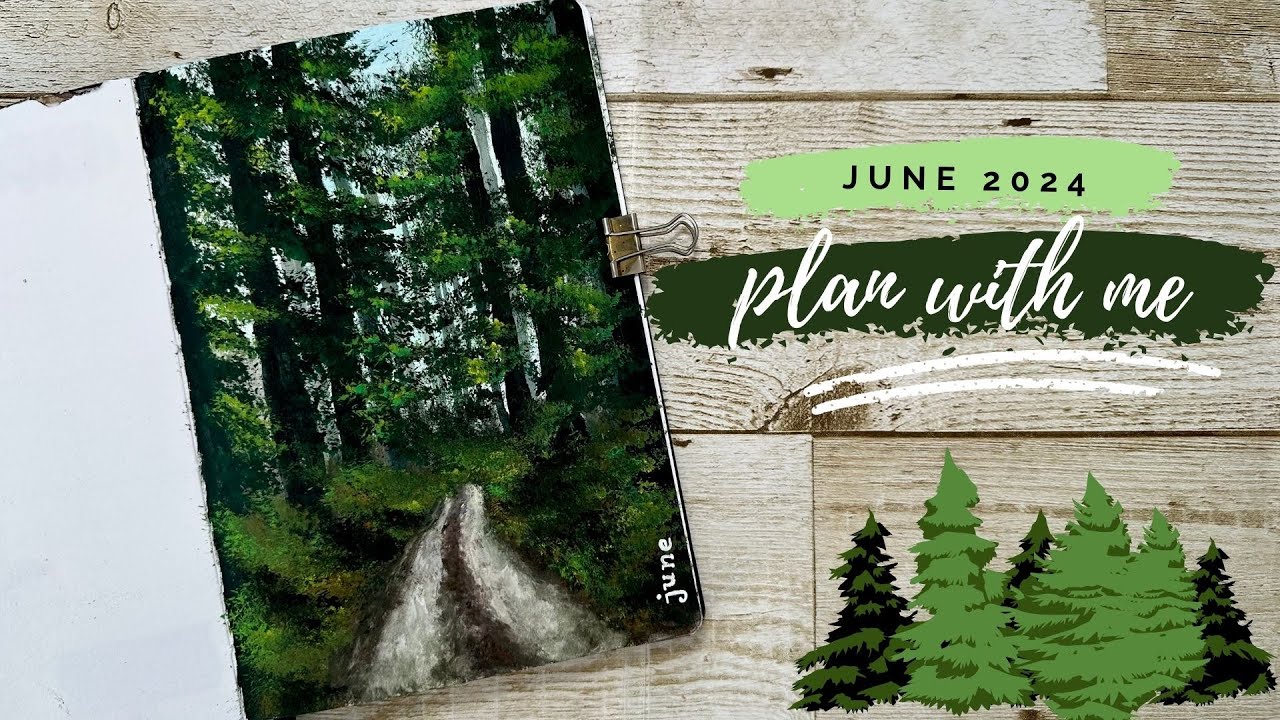 PLAN WITH ME // June 2024 Bullet Journal Setup - forest theme 🌳🌿 - Part 1