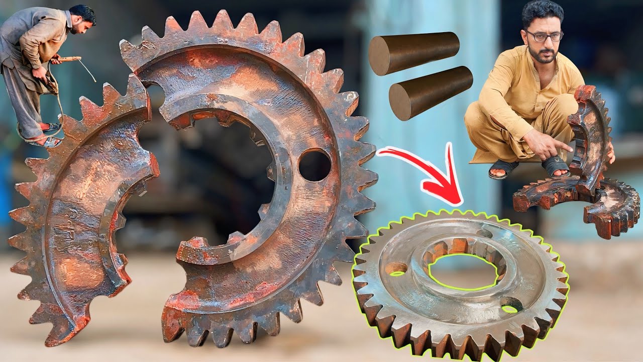 The Mechanical Mastery: Fixing a 2-PieceBroken Bulldozer Drive Gear with Ease and Precision
