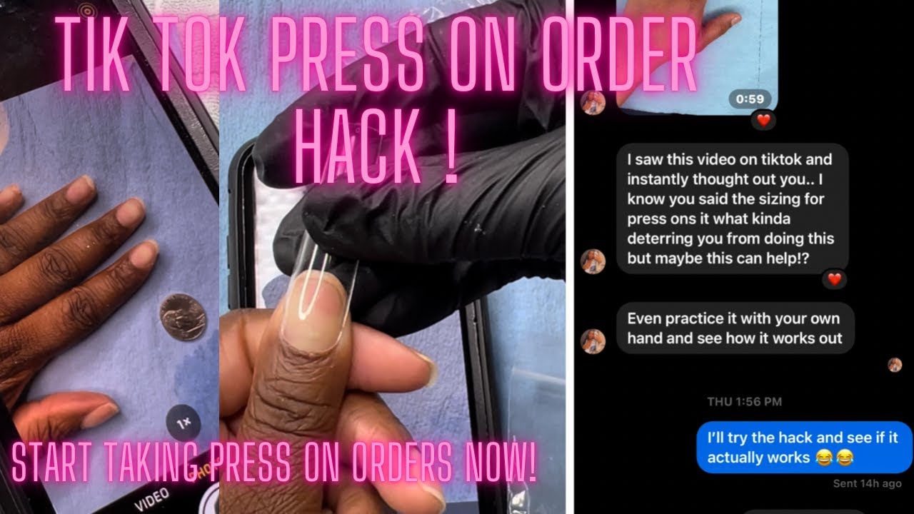 TIKTOK NAIL HACK! How To Make Client's Press Ons WITHOUT A Sizing Kit! | PERFECT SIZE MATCH!