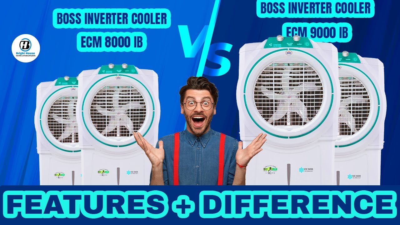 Features+Difference between Boss Inverter Coolers | Boss Air Coolers 2023 New Features AC Chillers