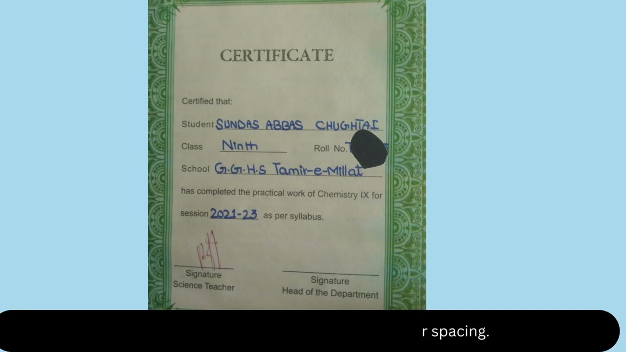 practical notebook k certificate page pr kia likhein. |flow artisy|