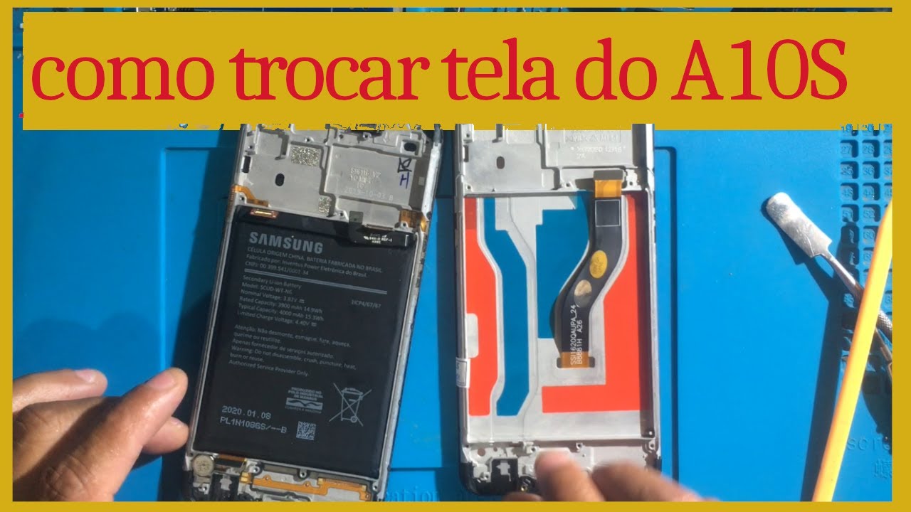 como trocar a tela samsung galaxy a10s  ,  display e touch com aro