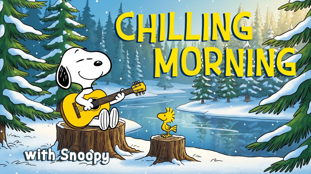 Snoopy’s Winter Chilling Morning 🎸☀️  | Relaxing Jazz for Study, Work & Cozy Mornings