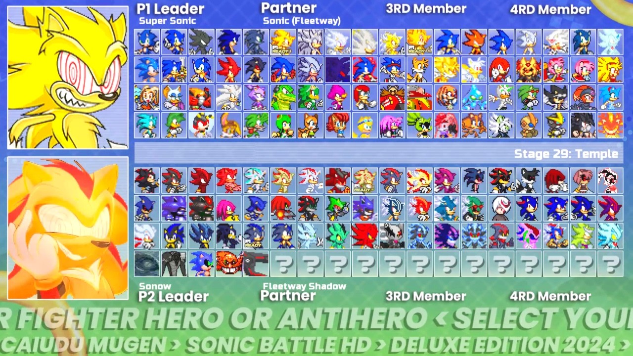 Super Sonic & Fleetway Sonic VS Sonow & Fleeway Shadow I Sonic Battle HD Deluxe Edition