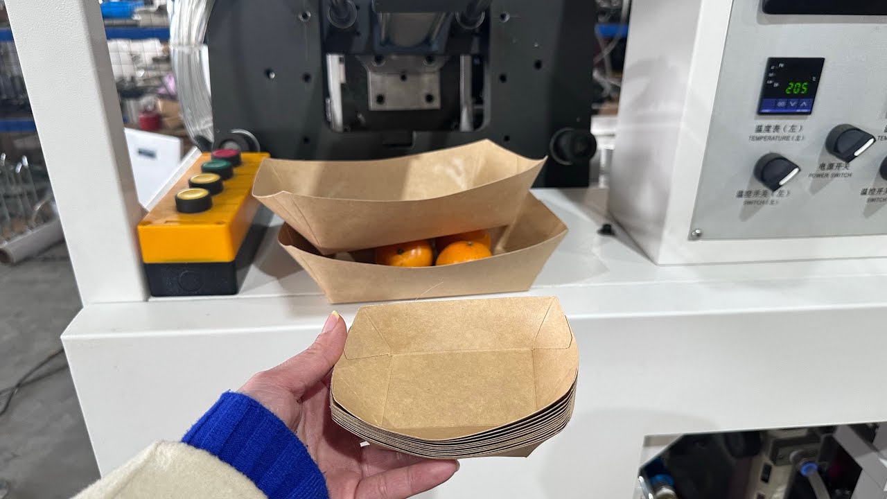 Dual Positions Automatic Paper Food Boat Tray Making Machine Paper Food Tray Making Machine