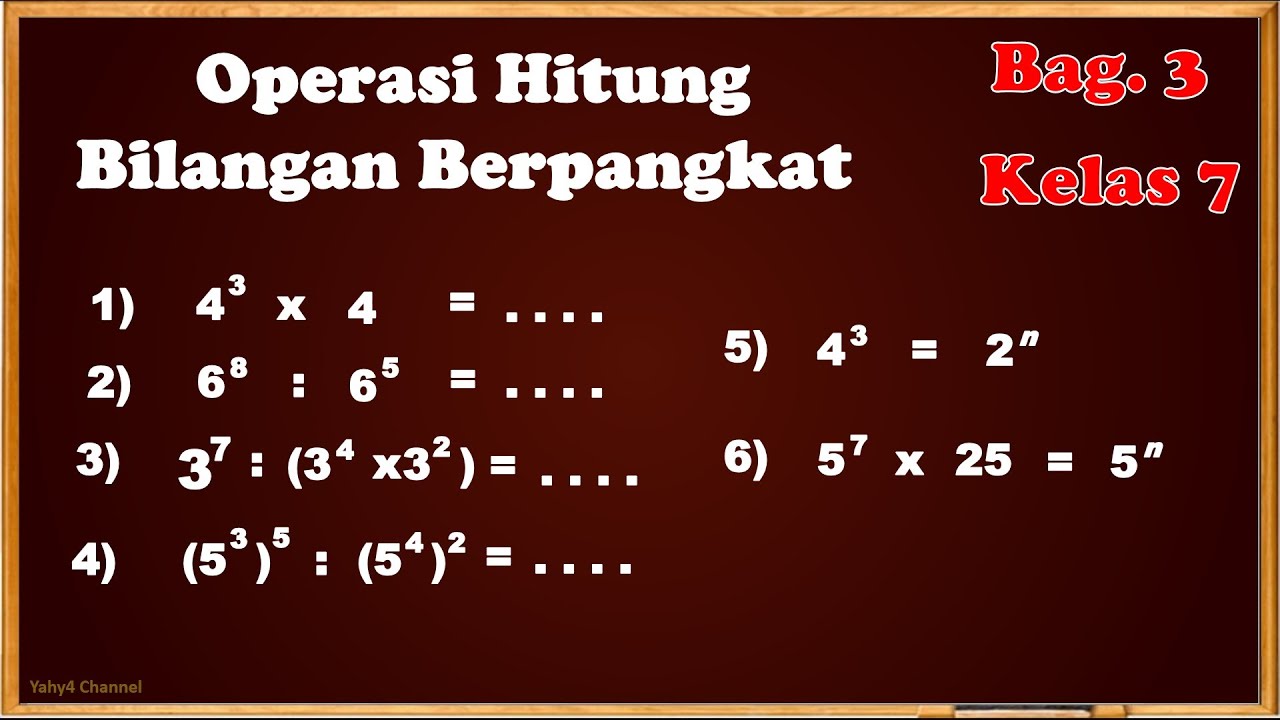 Cara Menghitung Operasi Bilangan Berpangkat