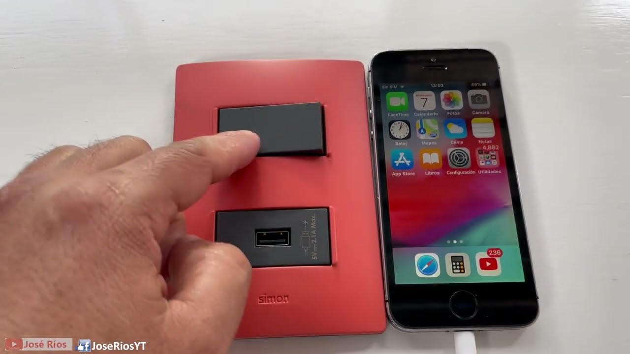 Como conectar un interruptor sencillo y cargador USB en la misma caja.