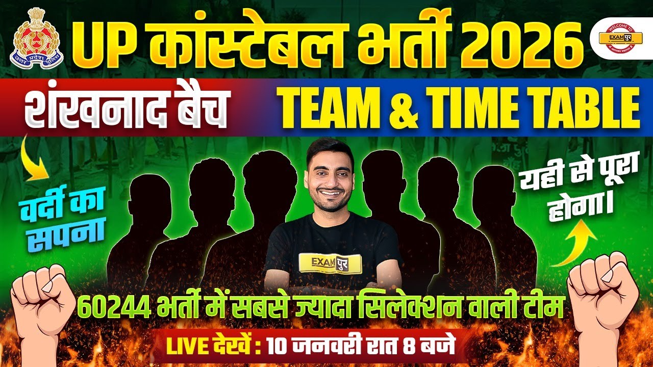 UP POLICE NEW VACANCY 2026 | शंखनाद बैच TEAM & TIME TABLE | UP POLICE STRATEGY 2026 - VIVEK SIR