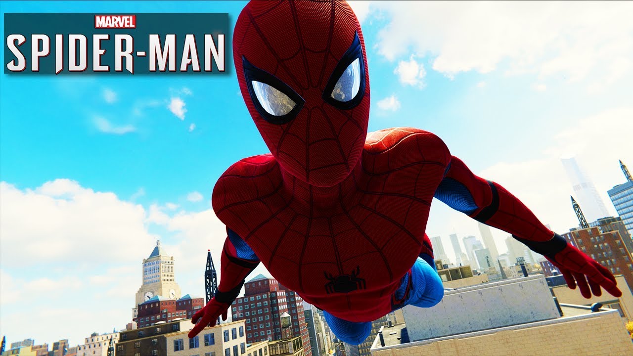Spider-man PS4 Homecoming Suit Free Roam Gameplay (PS4 Pro)
