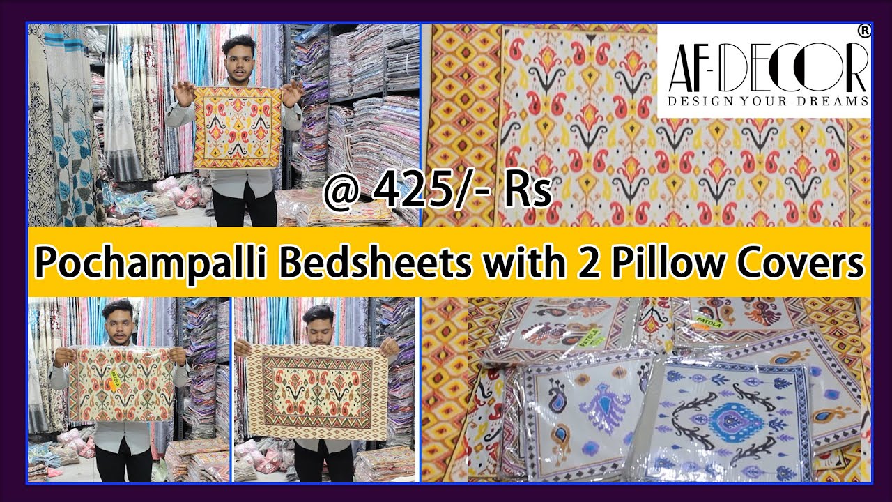 #afdecor I Pochampalli Double Bedsheets I Direct Manufacture from Factory I low price I afdecors
