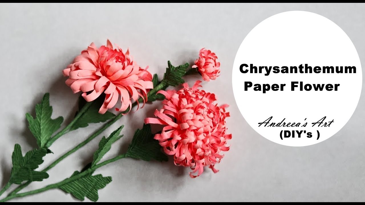 Cum sa faci crizanteme din hartie creponata How to make crepe paper chrysanthemum