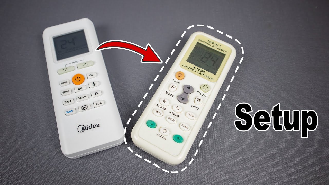 How to Setup Midea AC to Universal AC Remote 1000 in 1