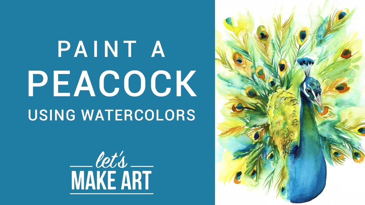 Peacock Watercolor Paint Tutorial