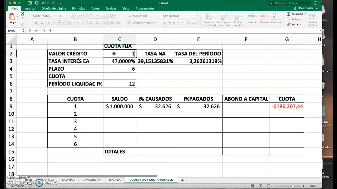 CUOTA FIJA VS  CUOTA VARIABLE