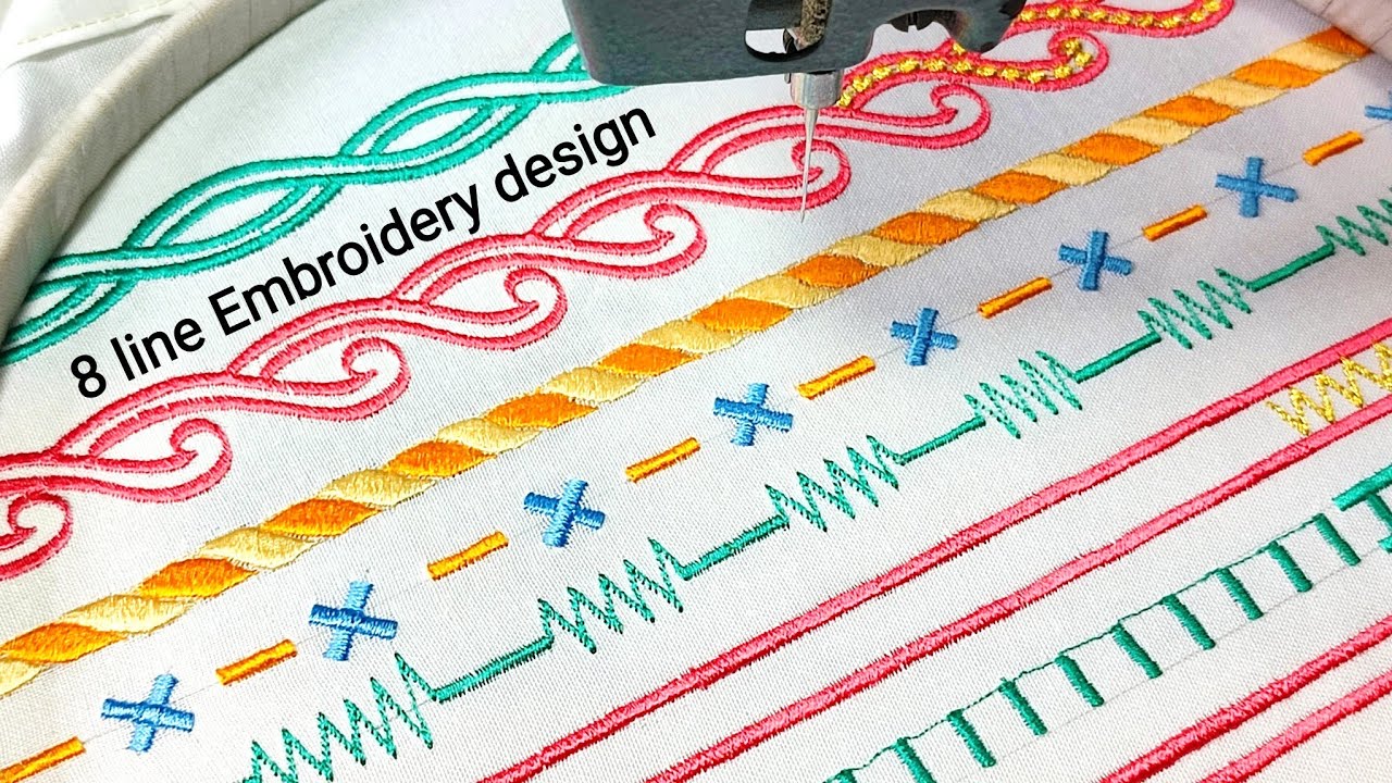 8 line Embroidery design Machine embroidery industrial zigzag machine